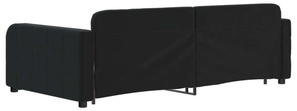 Fekete kihúzható bársonyheverő 100 x 200 cm
