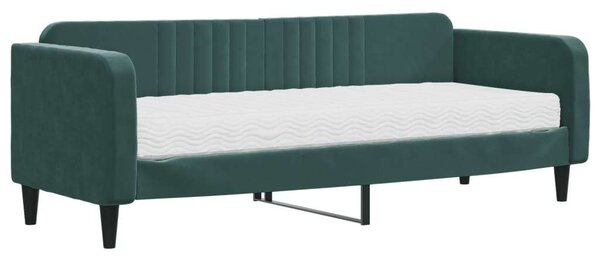 Sötétzöld bársony heverő matraccal 80 x 200 cm