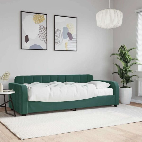 Sötétzöld bársony heverő matraccal 80 x 200 cm