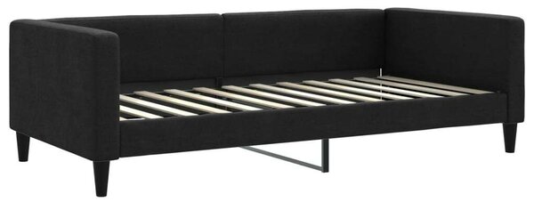Fekete kihúzható szövet heverő matracokkal 100 x 200 cm