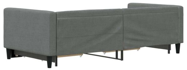 Sötétszürke kihúzható szövet heverő fiókokkal 90 x 200 cm