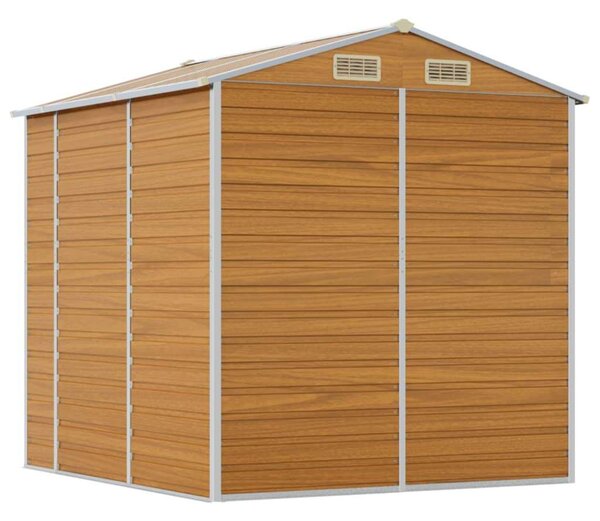 VidaXL világosbarna horganyzott acél kerti fészer 191 x 215 x 198 cm