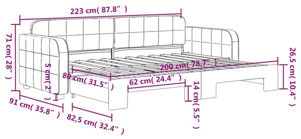 Sötétzöld kihúzható bársony heverő 80 x 200 cm