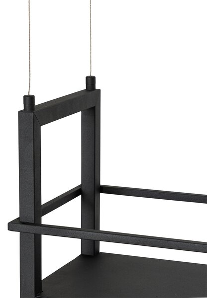 Függőlámpa fekete polccal, beépített LED-del, 3 fokozatban szabályozható - Cage Rack