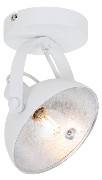 Ipari mennyezeti lámpa fehér, ezüst 15 cm állítható - Magnax