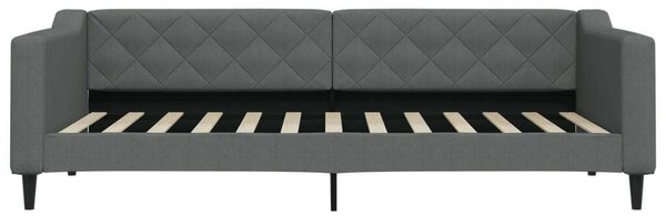 Sötétszürke kihúzható szövet heverő 90 x 200 cm