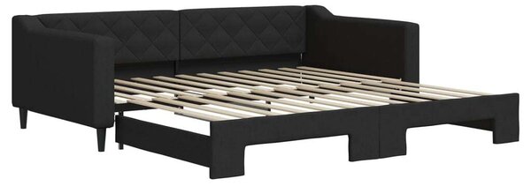 Fekete kihúzható szövet heverő 100 x 200 cm