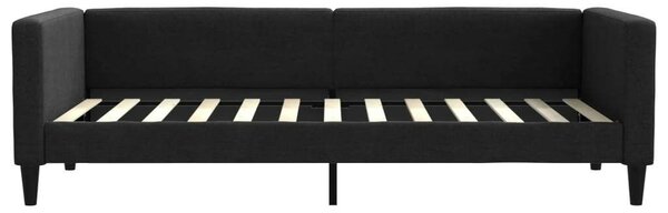 Fekete kihúzható szövet heverő fiókokkal 100 x 200 cm