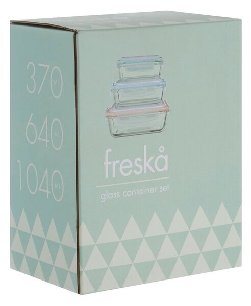 Üveg-szilikon élelmiszertartó doboz szett 3 db-os Freska – Premier Housewares