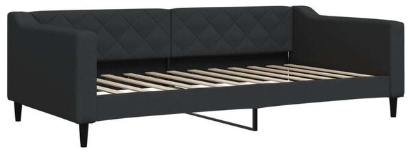 Fekete kihúzható szövet heverő matracokkal 100 x 200 cm