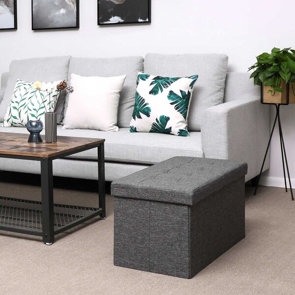OTO tárolós puff, 76x38x38cm, antracit SongmicsHome
