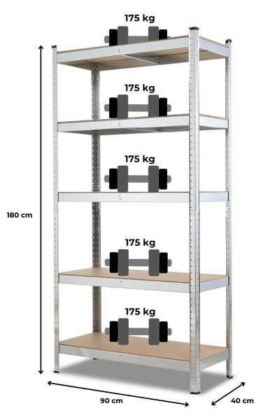 Nagy teherbírású állvány 180 x 90 x 40 cm / 875 kg