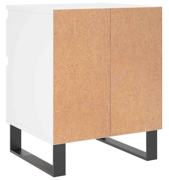 Fehér Éjjeliszekrény Szett - 2 db - Szerelt Fa - 40x35x50 cm