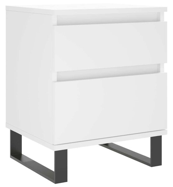 Fehér Éjjeliszekrény Szett - 2 db - Szerelt Fa - 40x35x50 cm