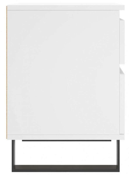 Fehér Éjjeliszekrény Szett - 2 db - Szerelt Fa - 40x35x50 cm