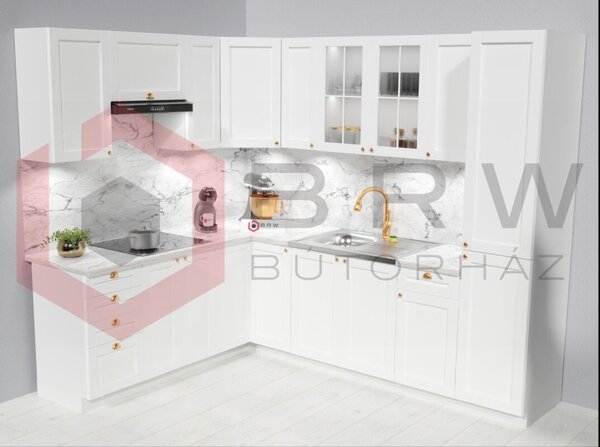 Linea White 190 x 250 cm konyhablokk