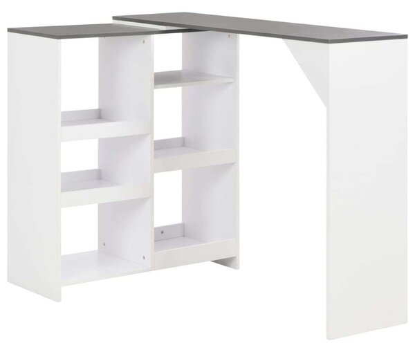VidaXL Bárasztal - Fehér - Mozgatható Polccal - 138x39x110cm