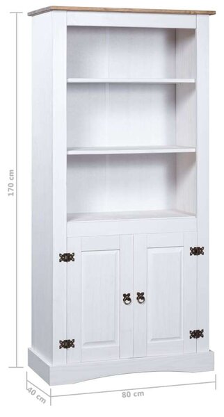 VidaXL Corona Stílusú Fa Tálalószekrény - Fehér - 80x40x170 cm