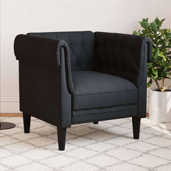 VidaXL fekete szövet Chesterfield kanapé