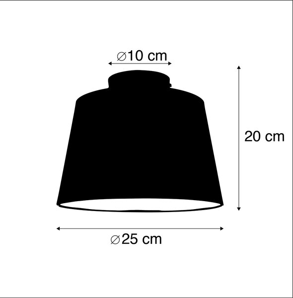 Mennyezeti lámpa pamut búrával fekete arannyal 25 cm - Combi Black