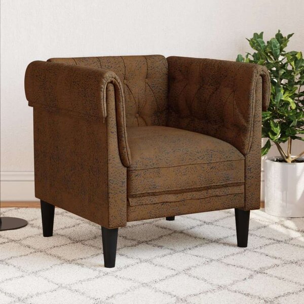 VidaXL barna szövet Chesterfield kanapé