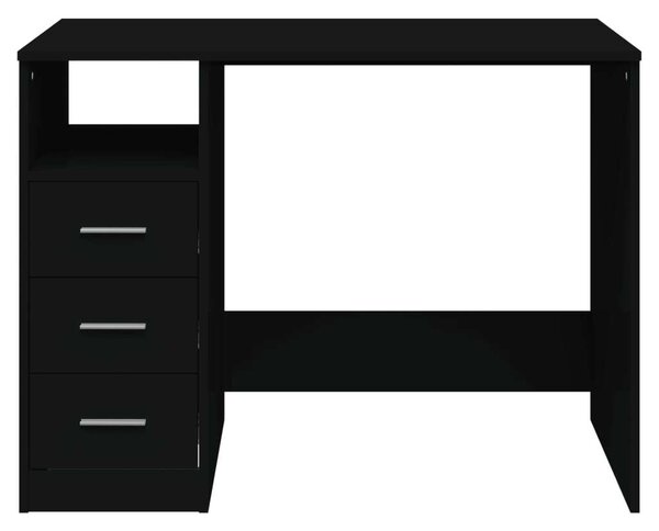 VidaXL Fekete Íróasztal Fiókokkal - 102x50x76 cm