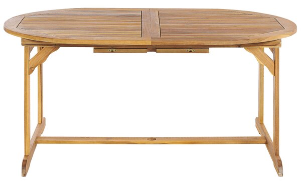 Bővíthető kerti étkezőasztal MAUI 160/220 cm 100 cm Akácfa Világosbarna