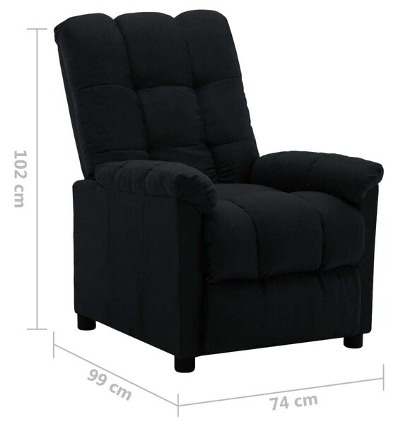 VidaXL fekete szövet dönthető fotel