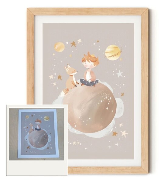OUTLET - Kisfiú rókával falikép 40*50 cm