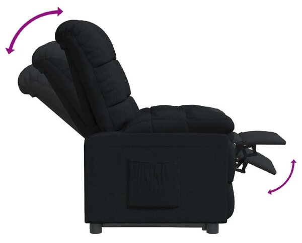 VidaXL fekete szövet dönthető fotel