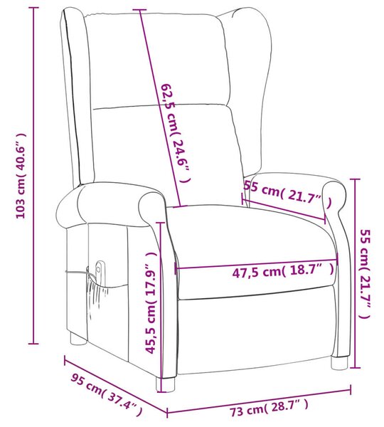 VidaXL Elektromos Dönthető Fotel - Krémszínű Szövet