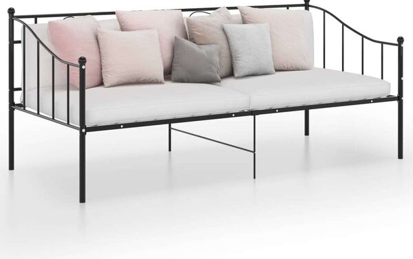 VidaXL fekete fém kanapéágykeret 90 x 200 cm