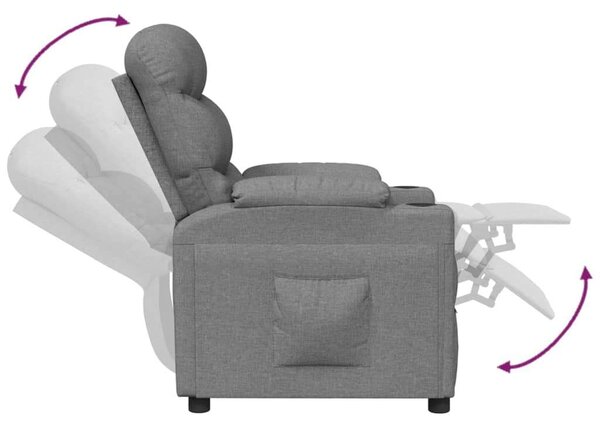 VidaXL világosszürke szövet dönthető fotel