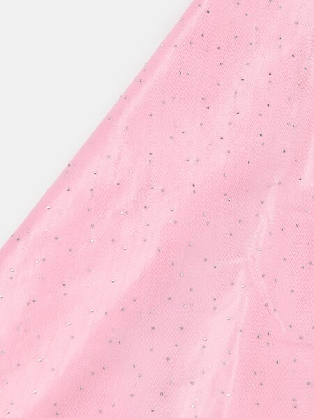 Sinsay - Félig áttetsző függöny behúzó szalaggal és strasszokkal - pasztellpink