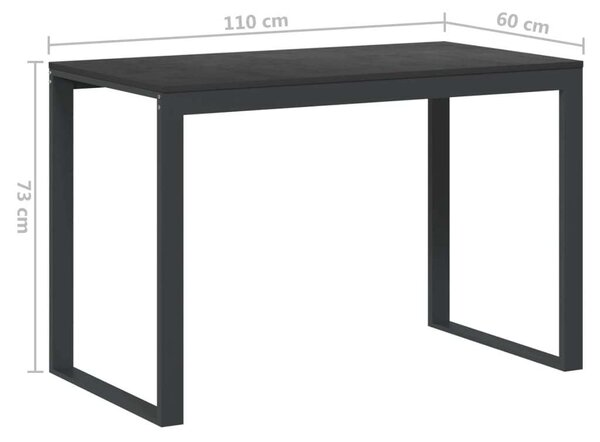 VidaXL fekete forgácslap számítógépasztal 110 x 60 x 73 cm