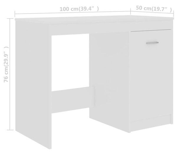 VidaXL Fehér Íróasztal - 140x50x76 cm
