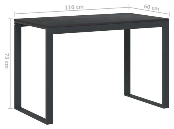 VidaXL fekete forgácslap számítógépasztal 110 x 60 x 73 cm