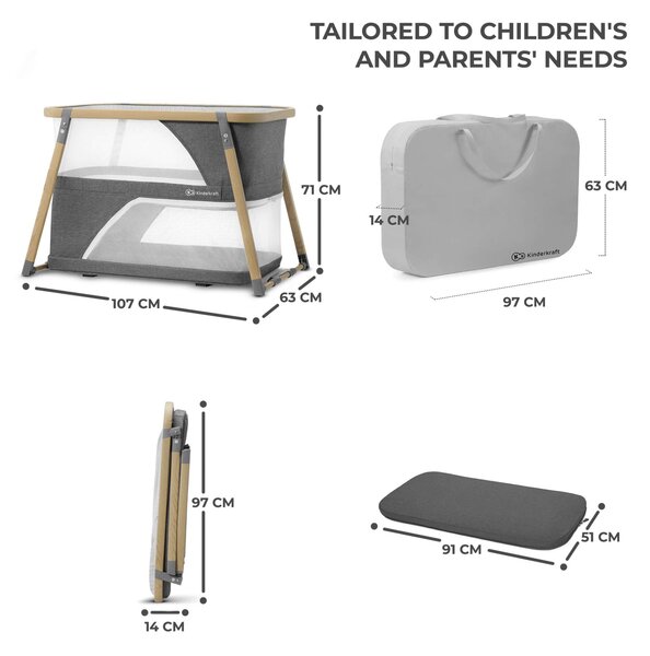 Kinderkraft Sofi 4in1 Gyerekágy - barna-szürke