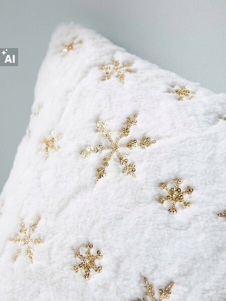 Sinsay - Dekoratív párnahuzat flitteres hópelyhekkel - arany