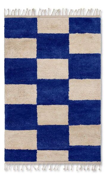 Ferm LIVING - Mara Knotted Rug L Bright Blue/Off-White - Lampemesteren