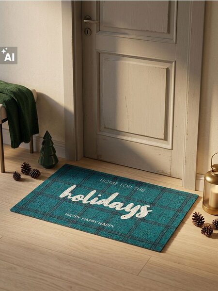 Sinsay - Karácsonyi lábtörlő felirattal Holidays - zöld