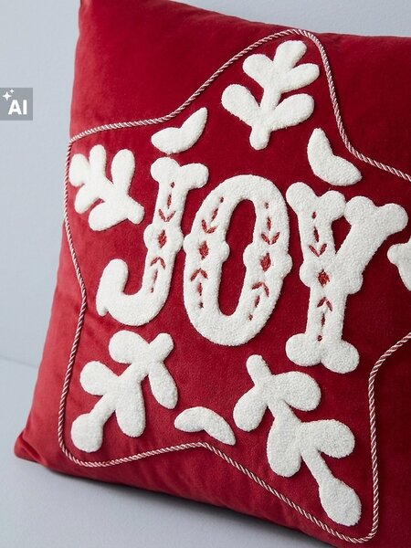 Sinsay - Karácsonyi dekoratív párnahuzat Joy felirattal - piros
