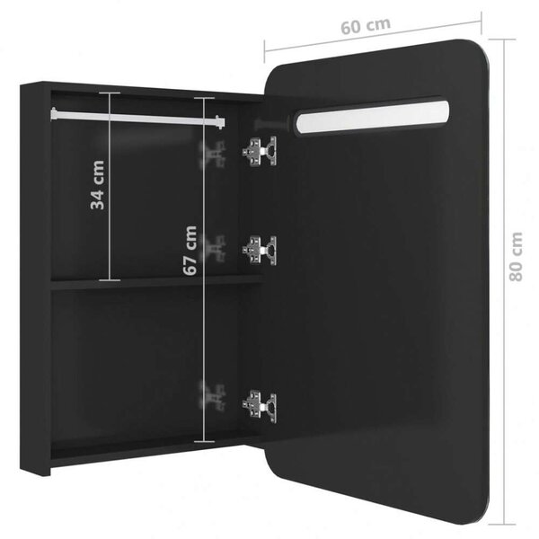 VidaXL LED-es Tükrös Szekrény - 60x80 cm