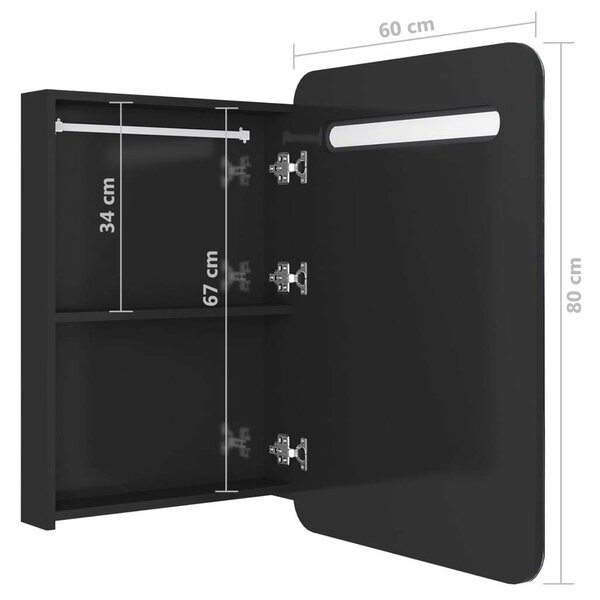 VidaXL LED-es Tükrös Szekrény - 60x80 cm