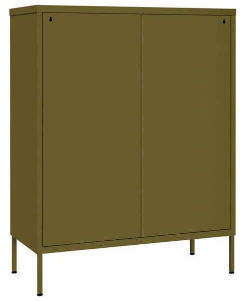VidaXL olívazöld acél fiókos szekrény 80 x 35 x 101,5 cm