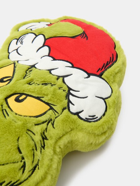 Sinsay - Műszőrme dekoratív párna karácsonyi mintával Grinch - zöldessárga