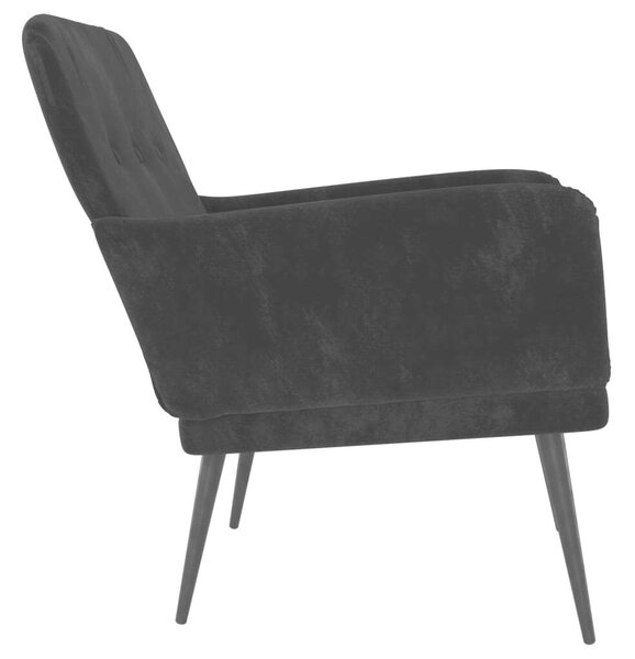 VidaXL Fekete Bársony Fotel - 62x79x79 cm