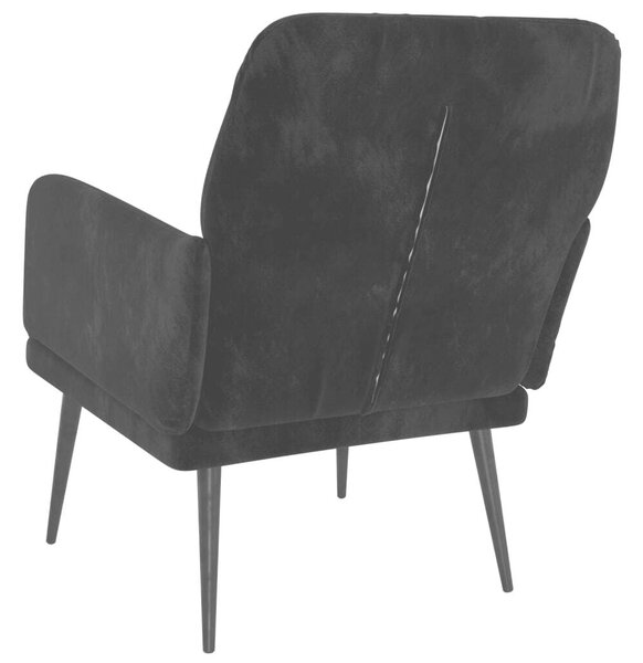VidaXL Fekete Bársony Fotel - 62x79x79 cm