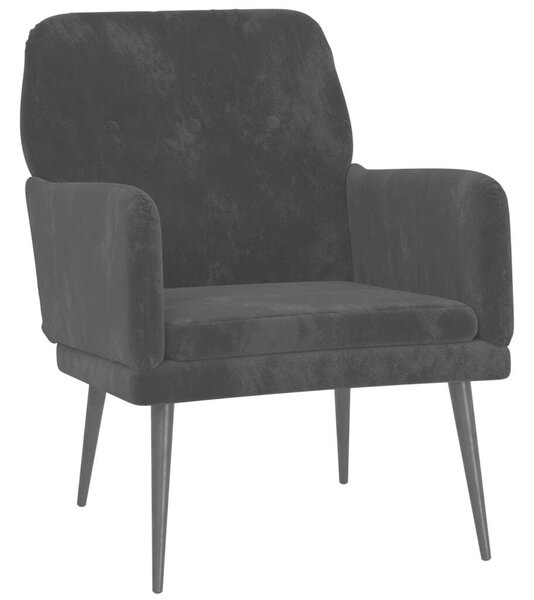 VidaXL Fekete Bársony Fotel - 62x79x79 cm