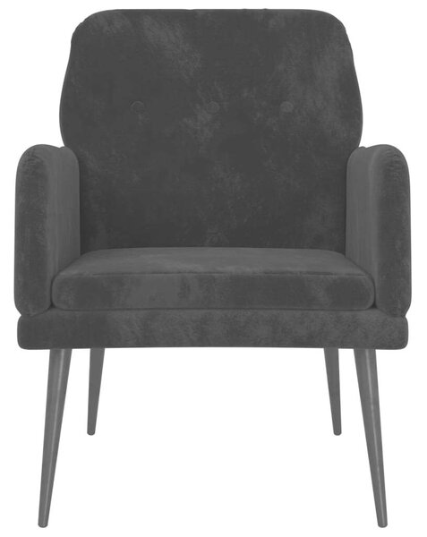 VidaXL Fekete Bársony Fotel - 62x79x79 cm